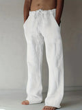Brighton | Men’s Drawstring Wide Leg Trousers | Side Pockets Full Length Daily Wear-Men's Trousers-Eltrendio
