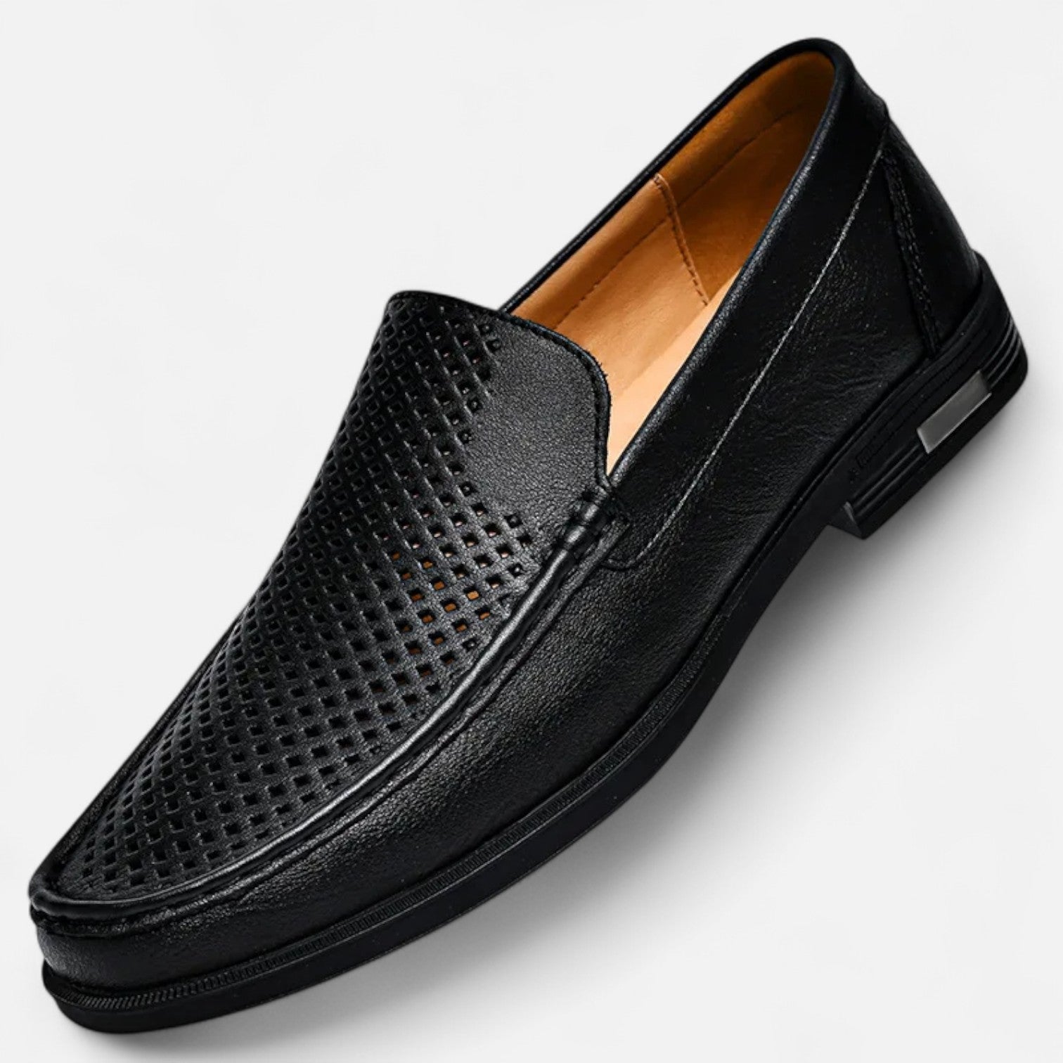 Bromley | Men’s Perforated Slip On Loafers | Moc Toe Low Heel Casual Footwear-Men Shoes-Eltrendio