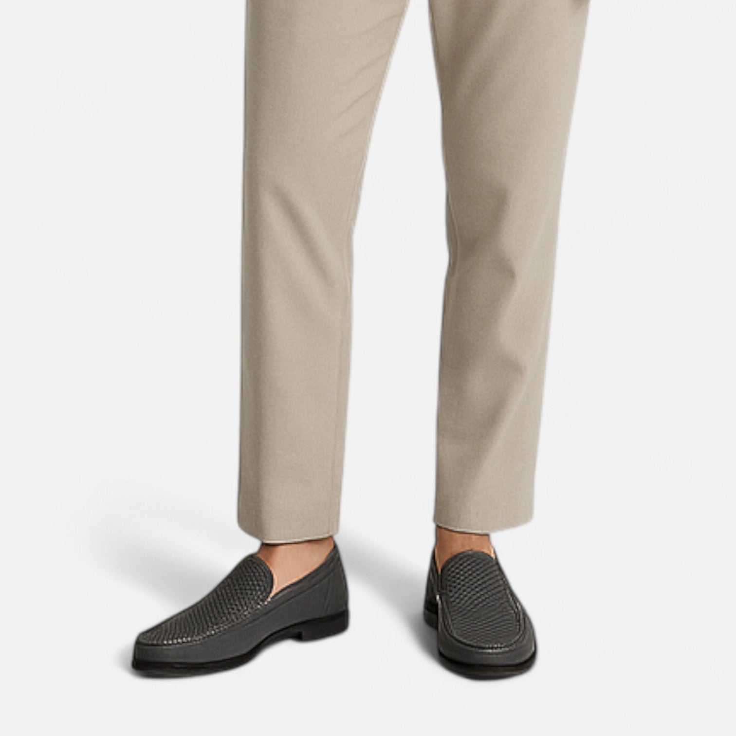 Bromley | Men’s Perforated Slip On Loafers | Moc Toe Low Heel Casual Footwear-Men Shoes-Eltrendio