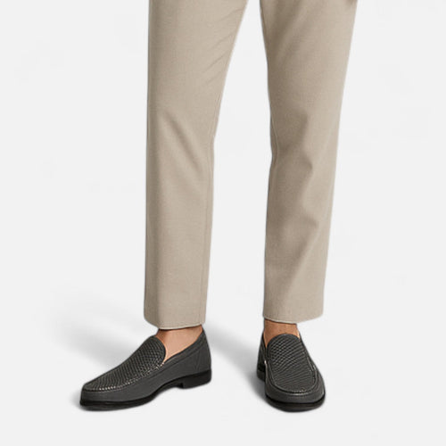 Bromley | Men’s Perforated Slip On Loafers | Moc Toe Low Heel Casual Footwear-Men Shoes-Eltrendio