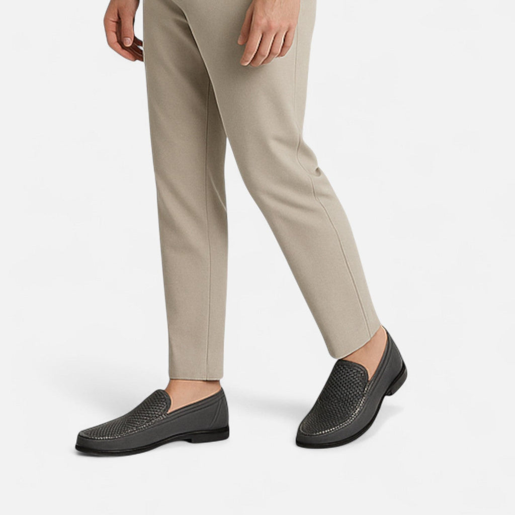Bromley | Men’s Perforated Slip On Loafers | Moc Toe Low Heel Casual Footwear-Men Shoes-Eltrendio