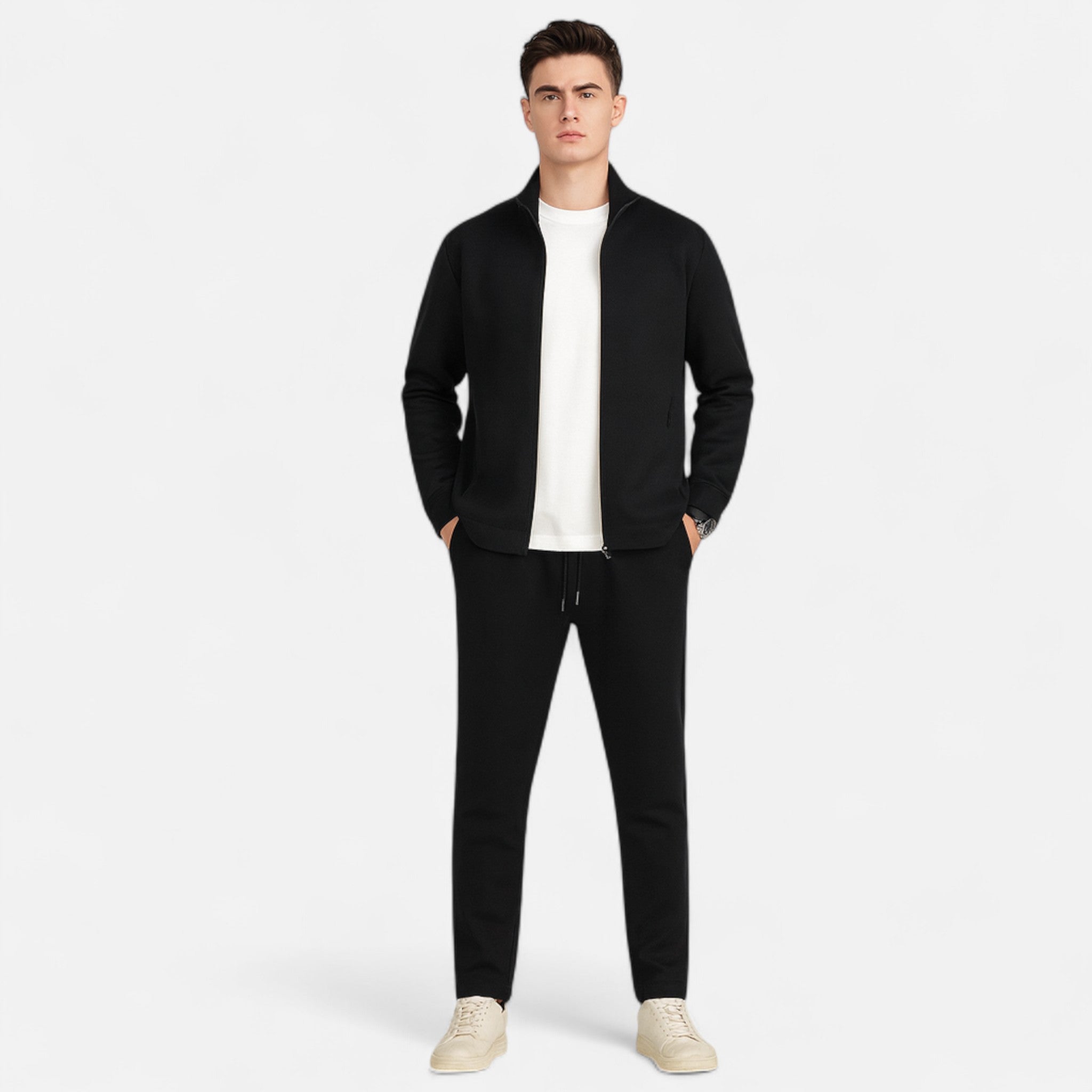 Brookfield | Men’s Three Piece Tracksuit Set | Zip Jacket Drawstring Trousers Casual Wear-Men Outfit Set-Eltrendio