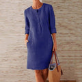 Catherine | Women’s Knee Length Dress | Button Front Pocket