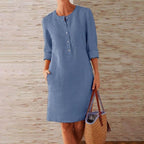 Catherine | Women’s Knee Length Dress | Button Front Pocket 2