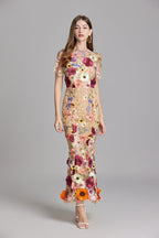 Celeste | Women’s Maxi Dress | Floral Appliqué Wedding Guest 3