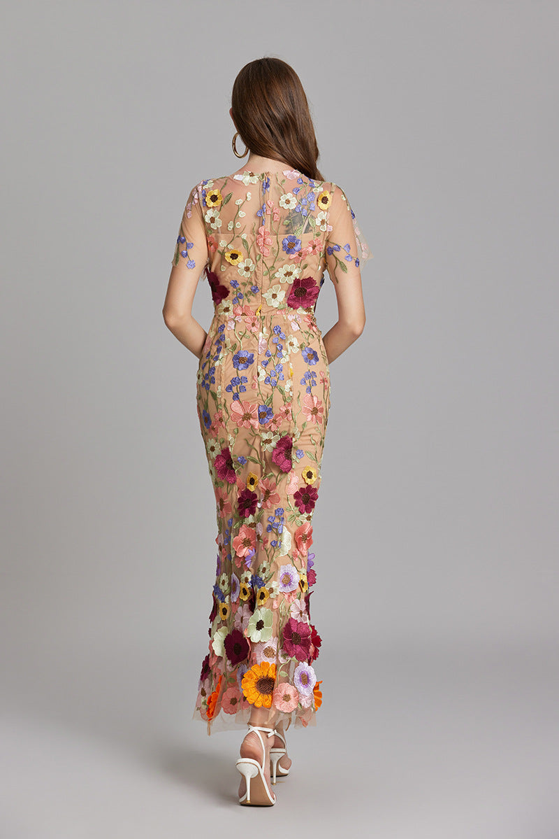 Celeste | Women’s Maxi Dress | Floral Appliqué Wedding Guest 4