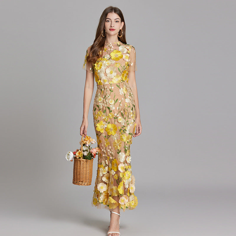 Celeste | Women’s Maxi Dress | Floral Appliqué Wedding Guest 7