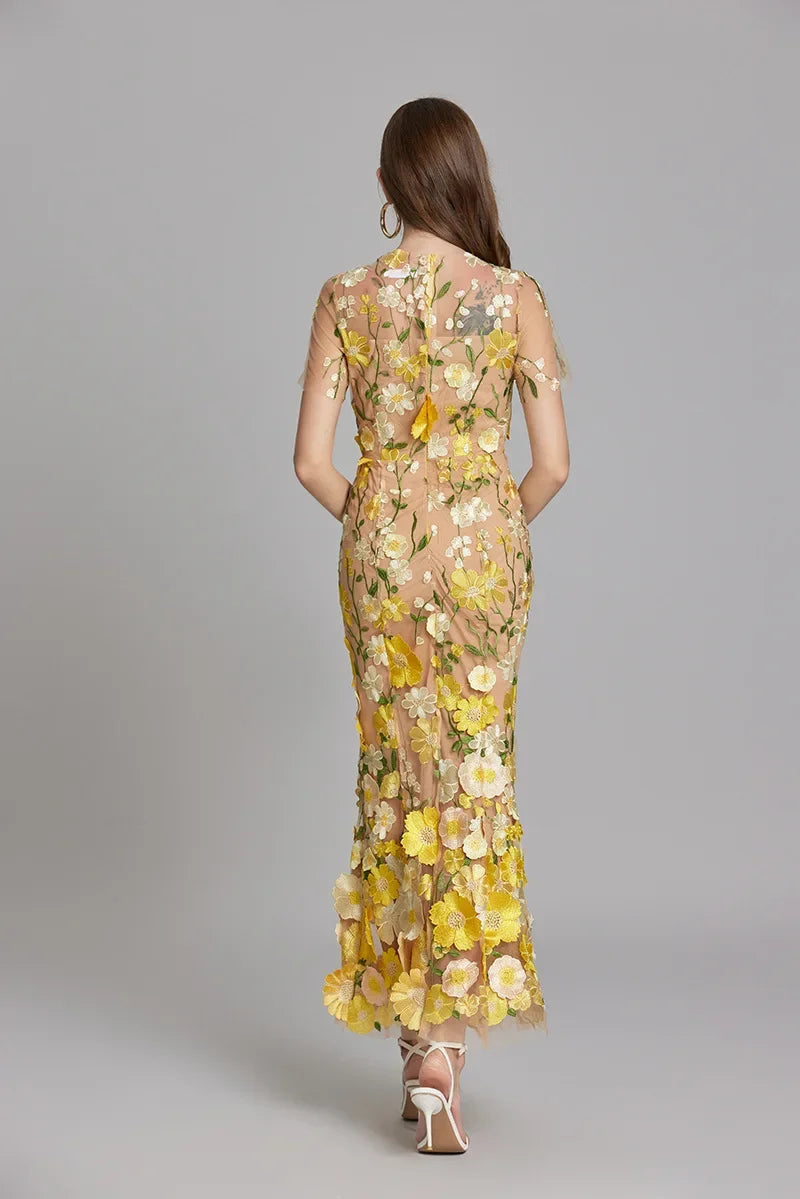 Celeste | Women’s Maxi Dress | Floral Appliqué Wedding Guest 8