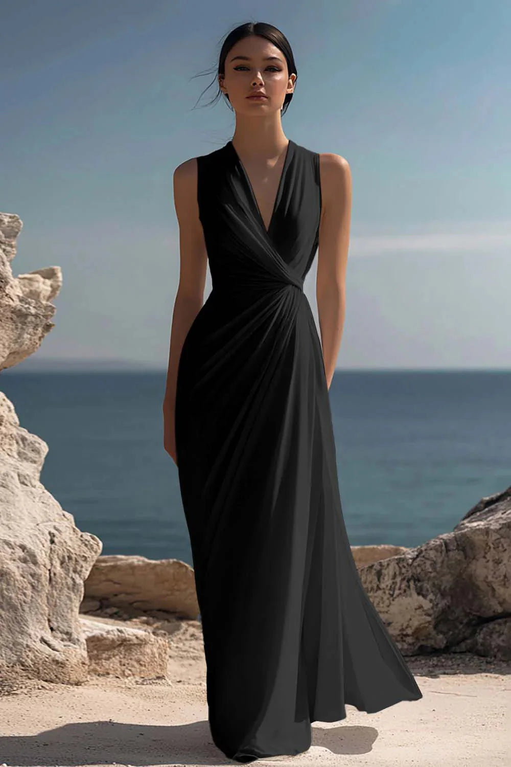 Celeste | Women’s Maxi Dress | Wrap V Neck Sleeveless