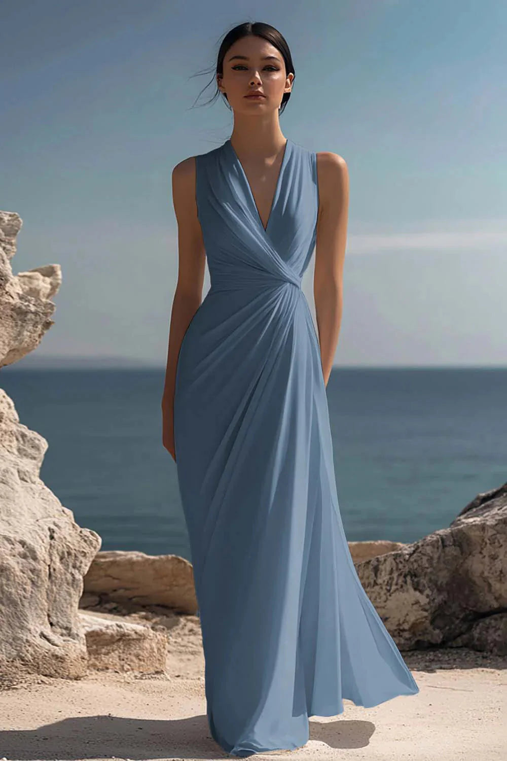 Celeste | Women’s Maxi Dress | Wrap V Neck Sleeveless