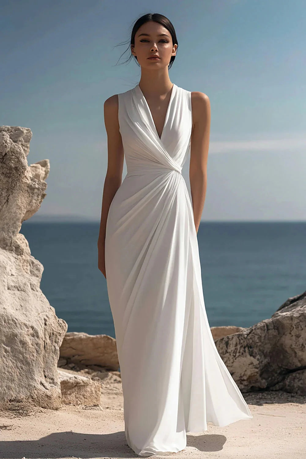 Celeste | Women’s Maxi Dress | Wrap V Neck Sleeveless
