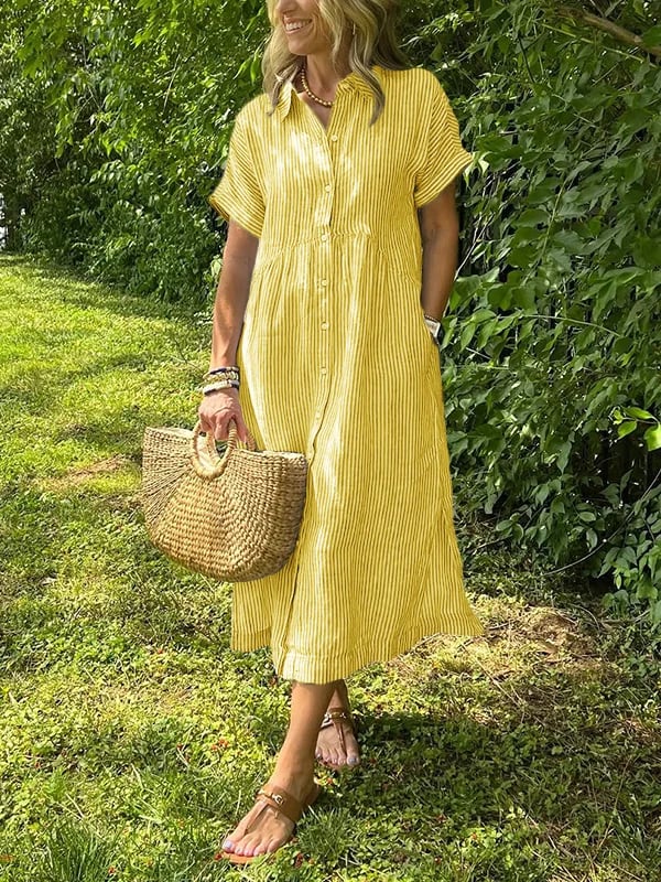 Mia | Long Button Down Summer Shirt Dress Women-Women Dress-Eltrendio