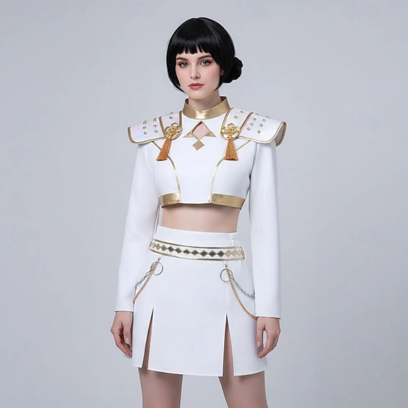 Charlotte | Women's Costume Skirt Set | Long Sleeve Chain Detail Cosplay Wear