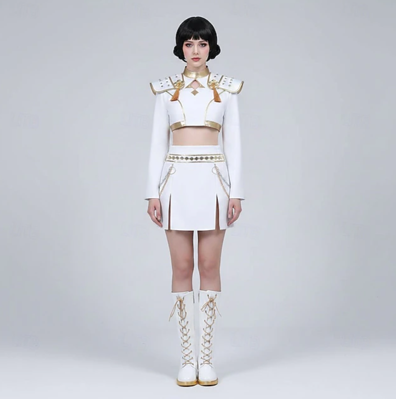 Charlotte | Women's Costume Skirt Set | Long Sleeve Chain Detail Cosplay Wear