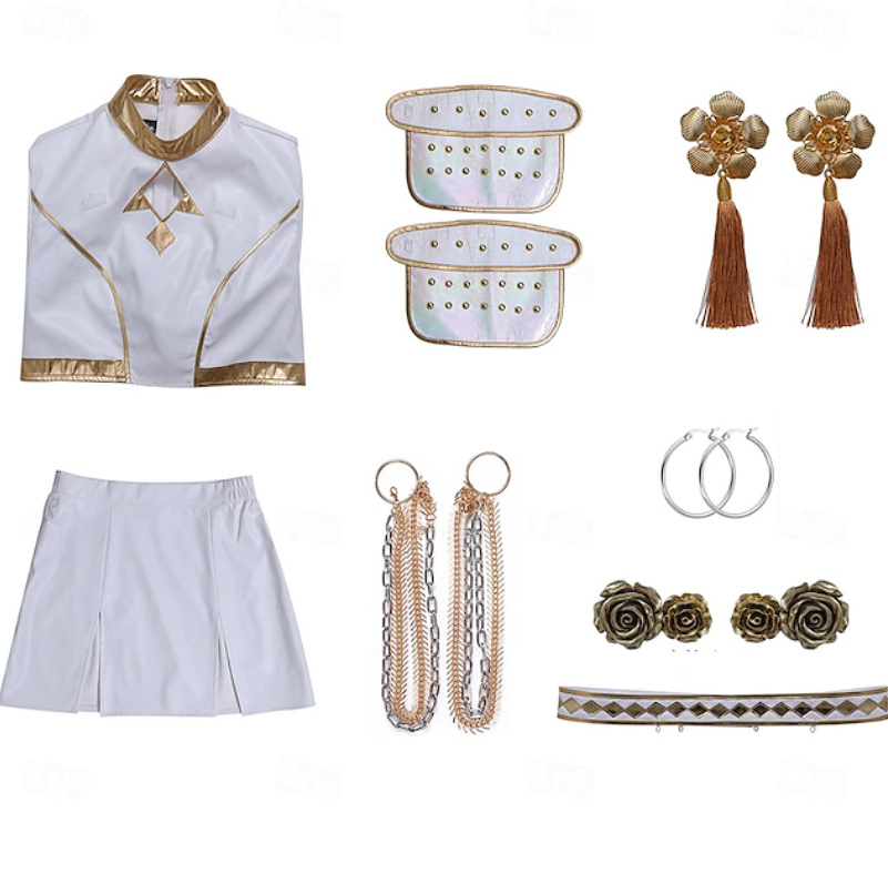 Charlotte | Women's Costume Skirt Set | Long Sleeve Chain Detail Cosplay Wear