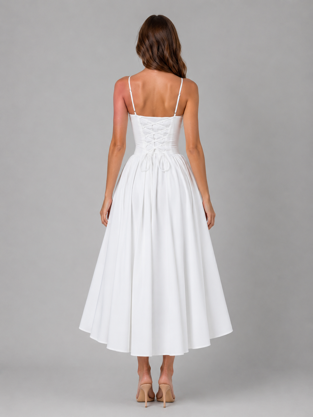 Clara | Women’s Midi Dress | Sweetheart Neck Strappy Wedding Guest 2