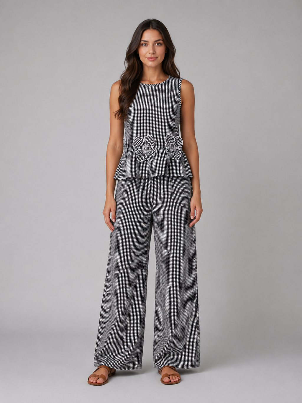Colette | Women’s Two Piece Set | Sleeveless Wide Leg Floral