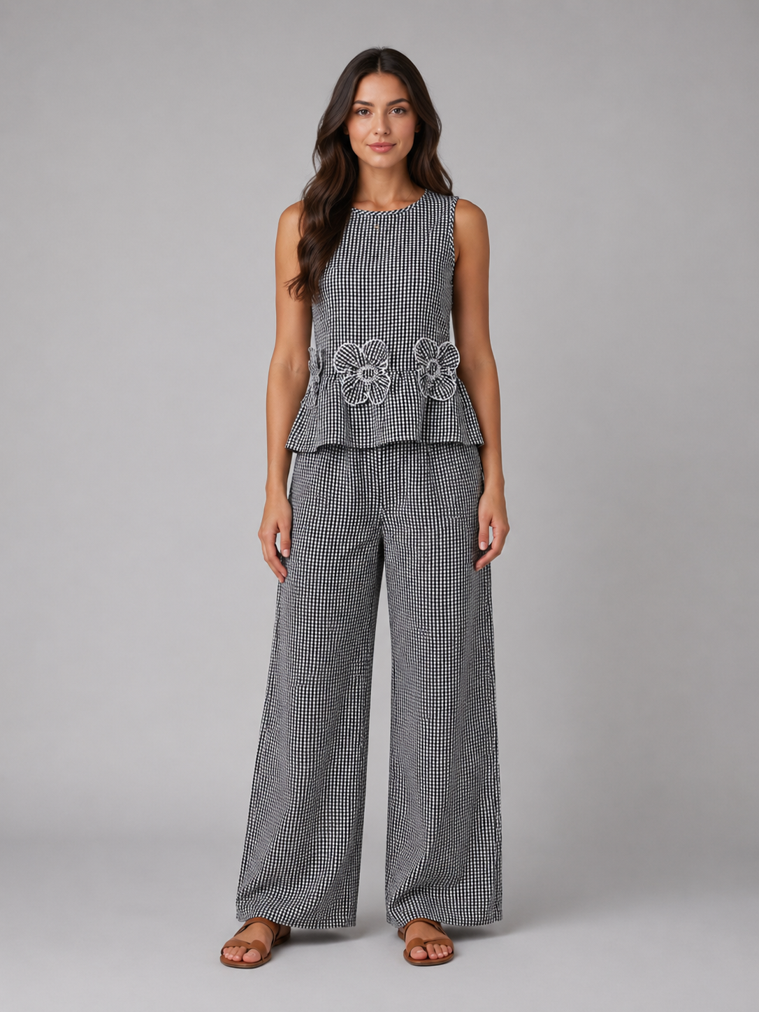 Colette | Women’s Two Piece Set | Sleeveless Wide Leg Floral