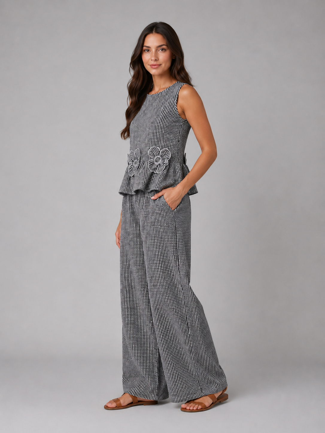 Colette | Women’s Two Piece Set | Sleeveless Wide Leg Floral 3