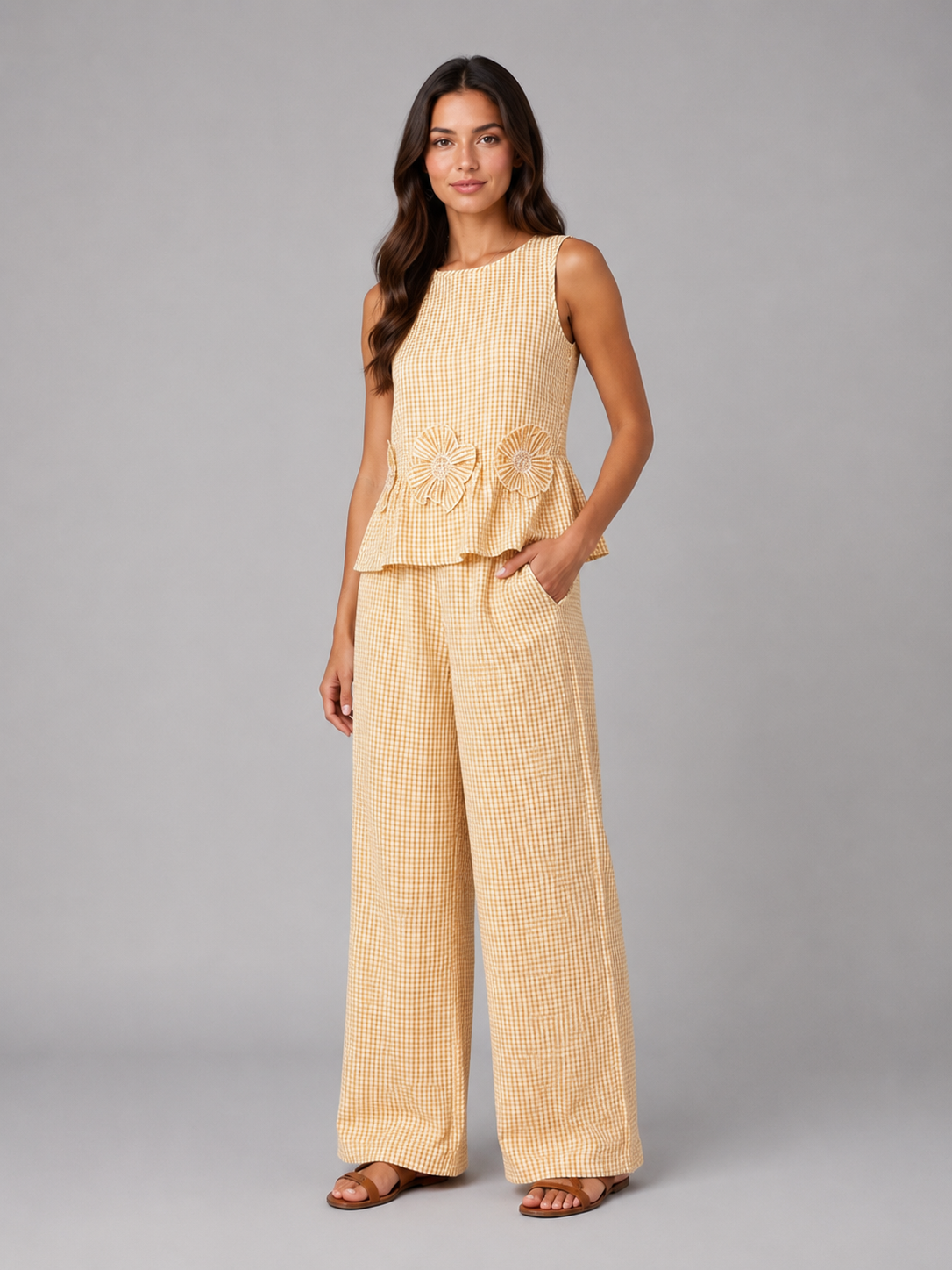 Colette | Women’s Two Piece Set | Sleeveless Wide Leg Floral 5