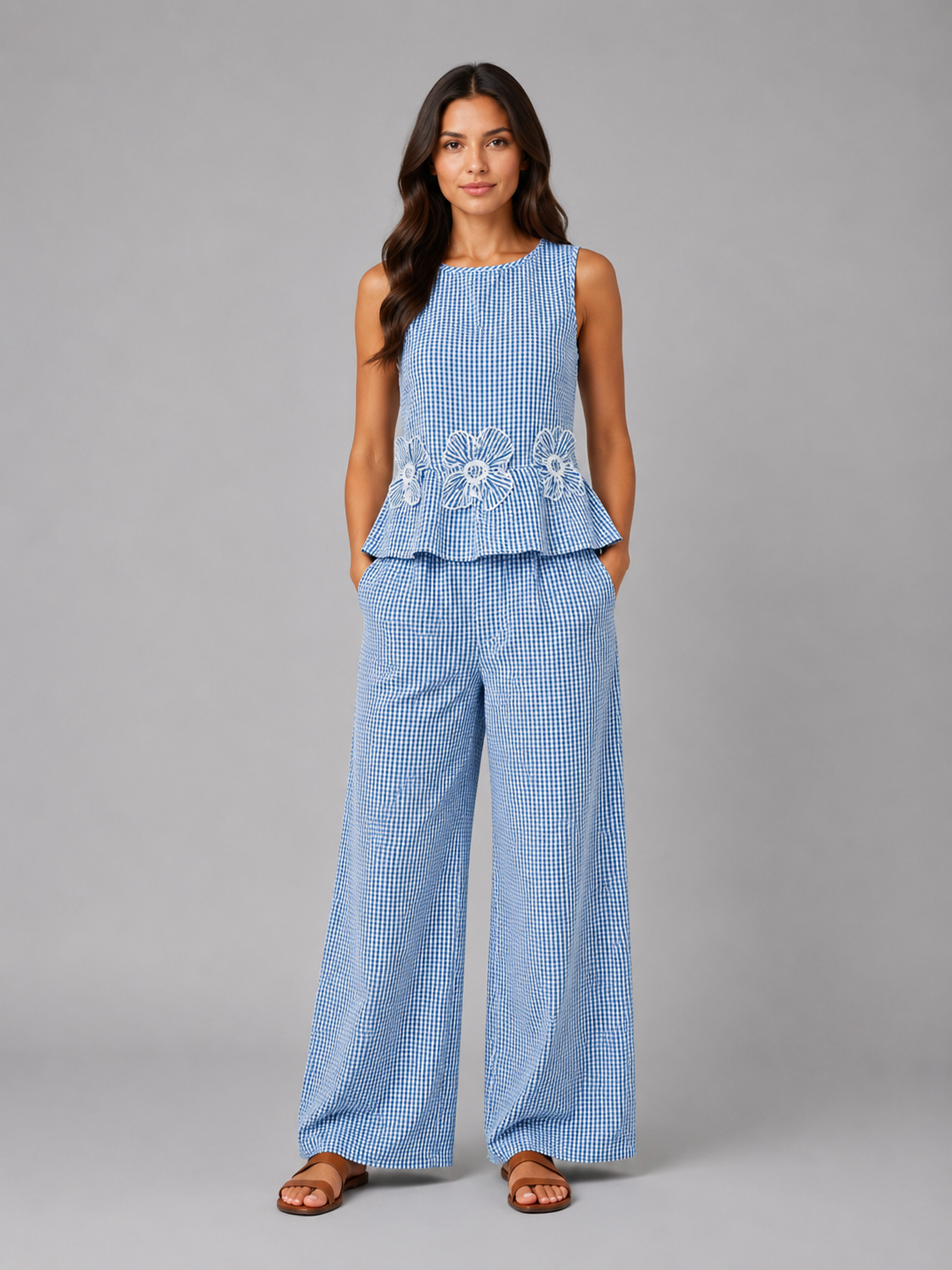 Colette | Women’s Two Piece Set | Sleeveless Wide Leg Floral 6