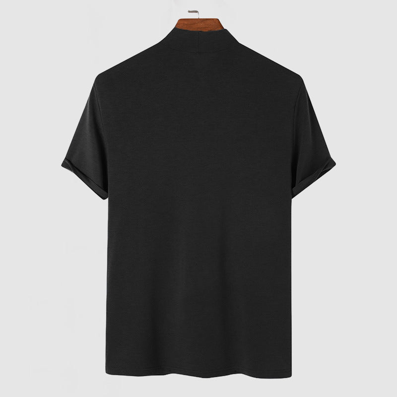 Northgate | Men’s Mock Neck T Shirt | Short Sleeve Solid Colour Smart Casual Wear-Men T-Shirt-Eltrendio