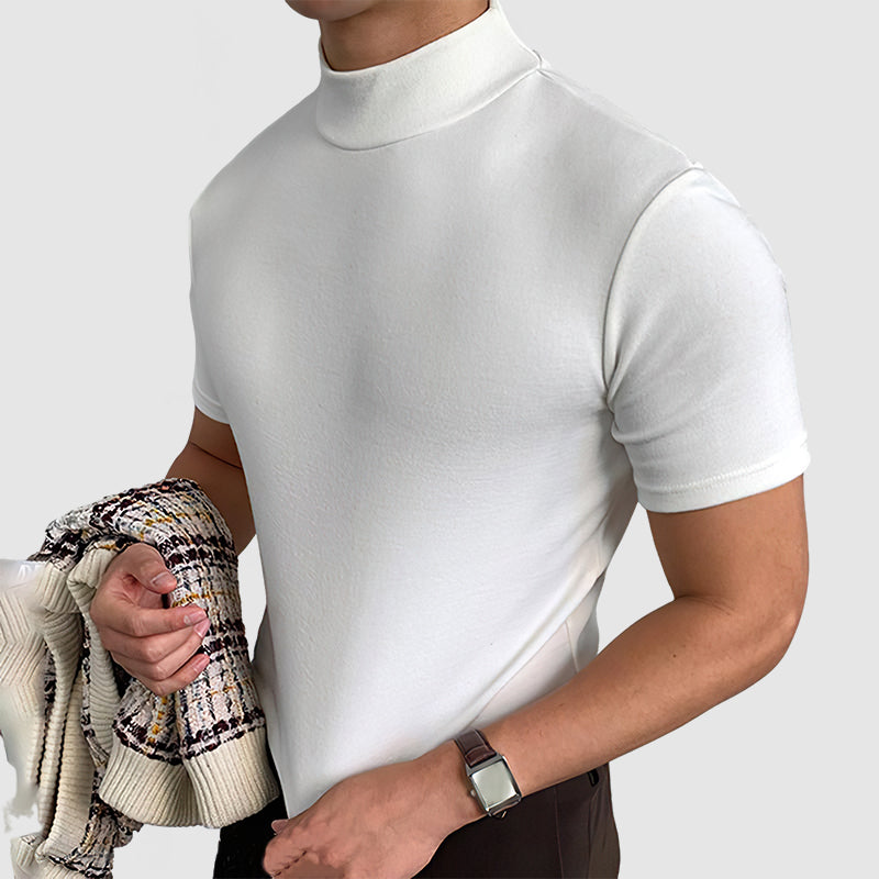 Northgate | Men’s Mock Neck T Shirt | Short Sleeve Solid Colour Smart Casual Wear-Men T-Shirt-Eltrendio
