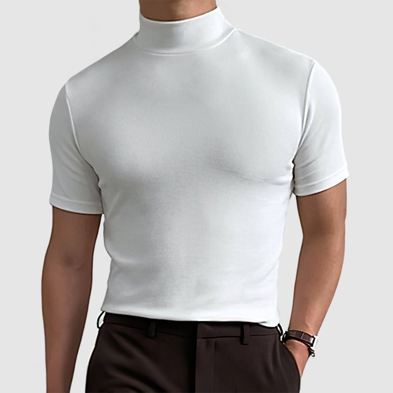 Northgate | Men’s Mock Neck T Shirt | Short Sleeve Solid Colour Smart Casual Wear-Men T-Shirt-Eltrendio