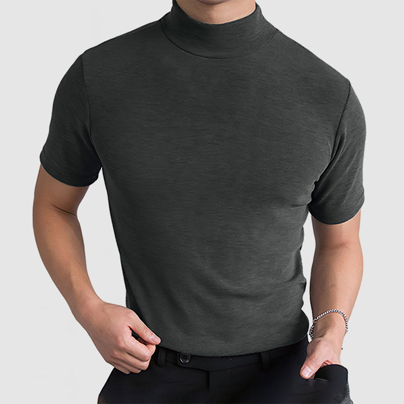 Northgate | Men’s Mock Neck T Shirt | Short Sleeve Solid Colour Smart Casual Wear-Men T-Shirt-Eltrendio