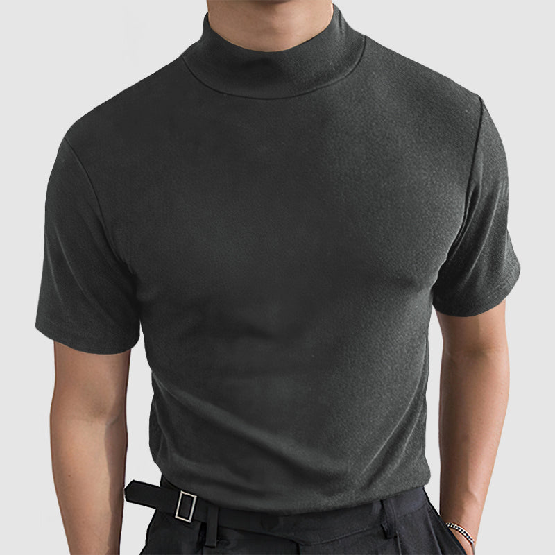 Northgate | Men’s Mock Neck T Shirt | Short Sleeve Solid Colour Smart Casual Wear-Men T-Shirt-Eltrendio
