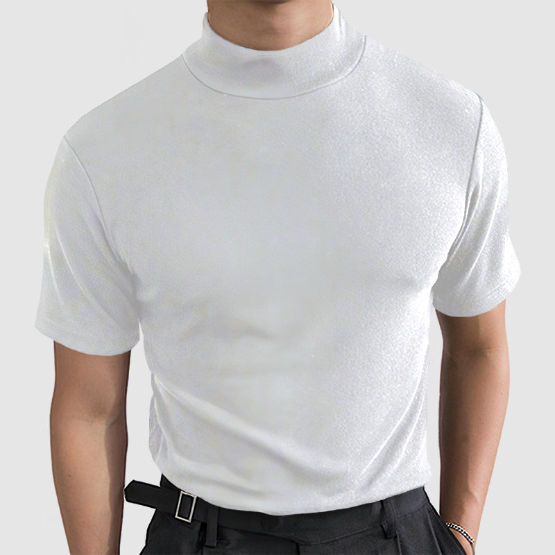 Northgate | Men’s Mock Neck T Shirt | Short Sleeve Solid Colour Smart Casual Wear-Men T-Shirt-Eltrendio