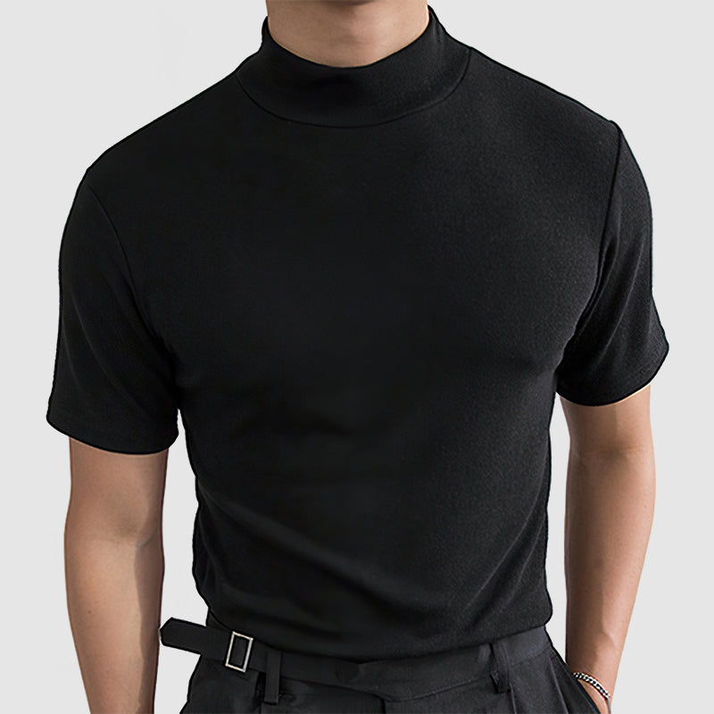 Northgate | Men’s Mock Neck T Shirt | Short Sleeve Solid Colour Smart Casual Wear-Men T-Shirt-Eltrendio