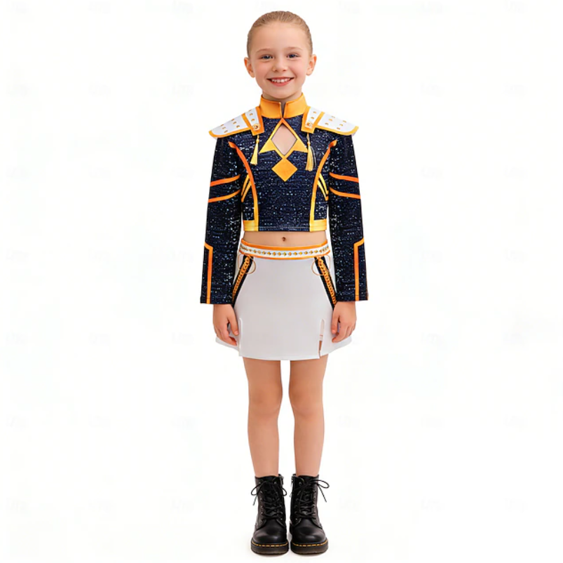 Daizy | Girls Performance Costume Set | Long Sleeve Top And Skirt Outfit