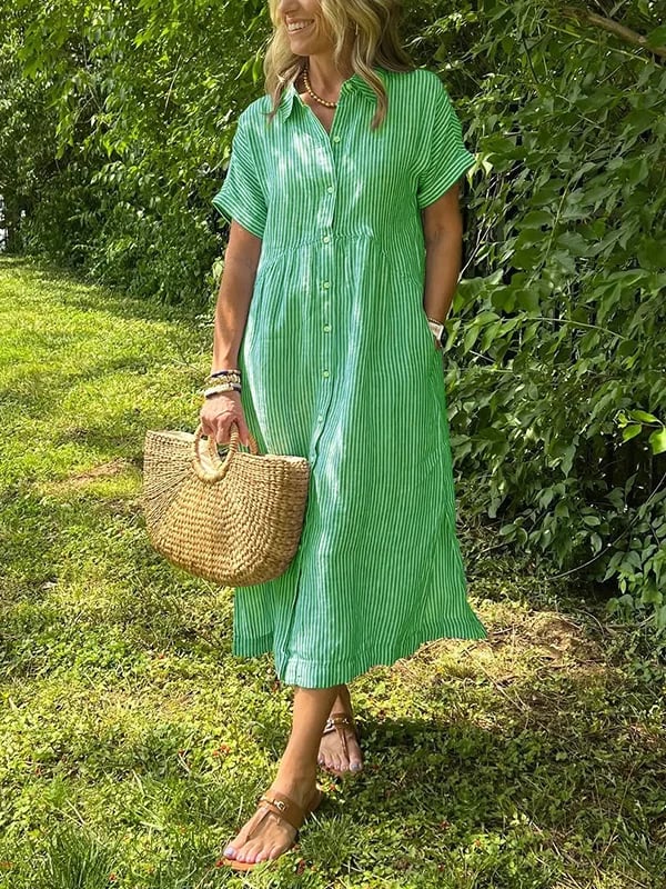 Mia | Long Button Down Summer Shirt Dress Women-Women Dress-Eltrendio