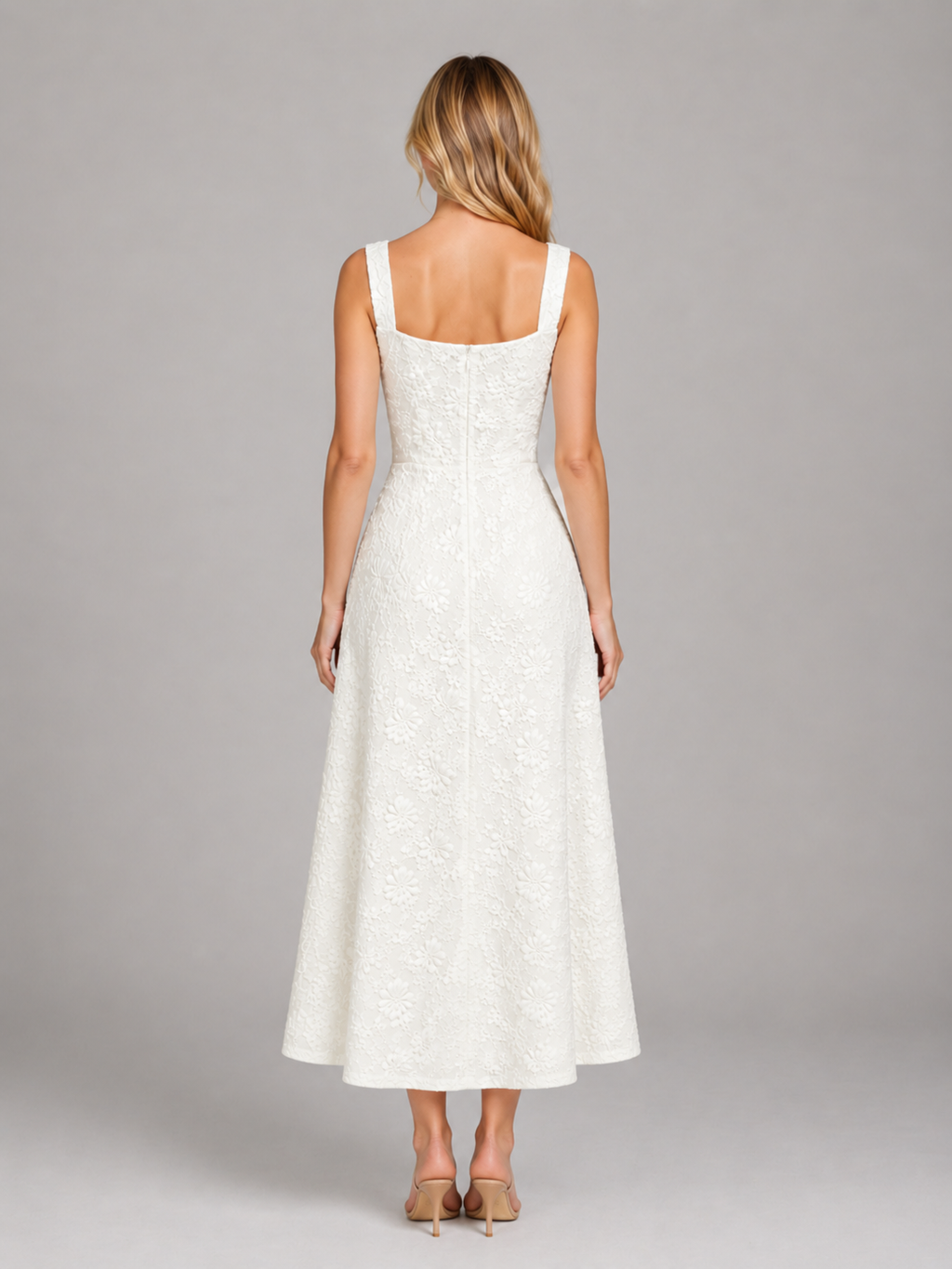 Eleanor | Women’s Midi Dress | Square Neck Wedding Guest 2