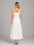Eleanor | Women’s Midi Dress | Square Neck Wedding Guest 2