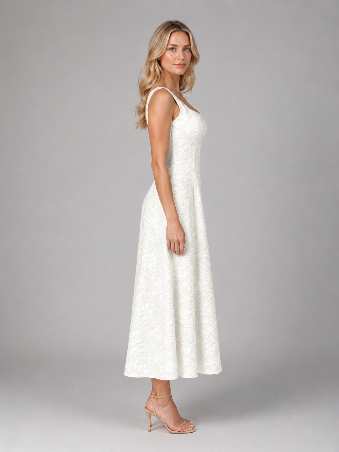 Eleanor | Women’s Midi Dress | Square Neck Wedding Guest 4