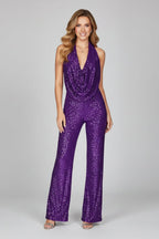 Amelia | Women's Halter Jumpsuit | Sequin Embellished · Eltrendio