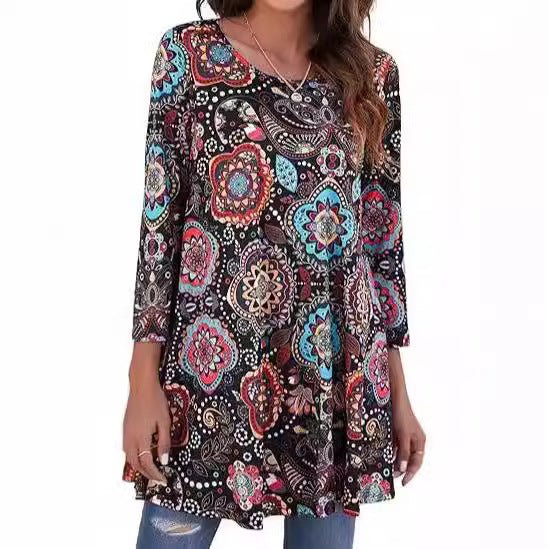 Amelia | Women's Swing Tunic Top | Mandala Print · Eltrendio