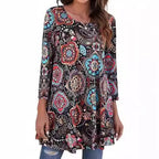 Amelia | Women's Swing Tunic Top | Mandala Print · Eltrendio