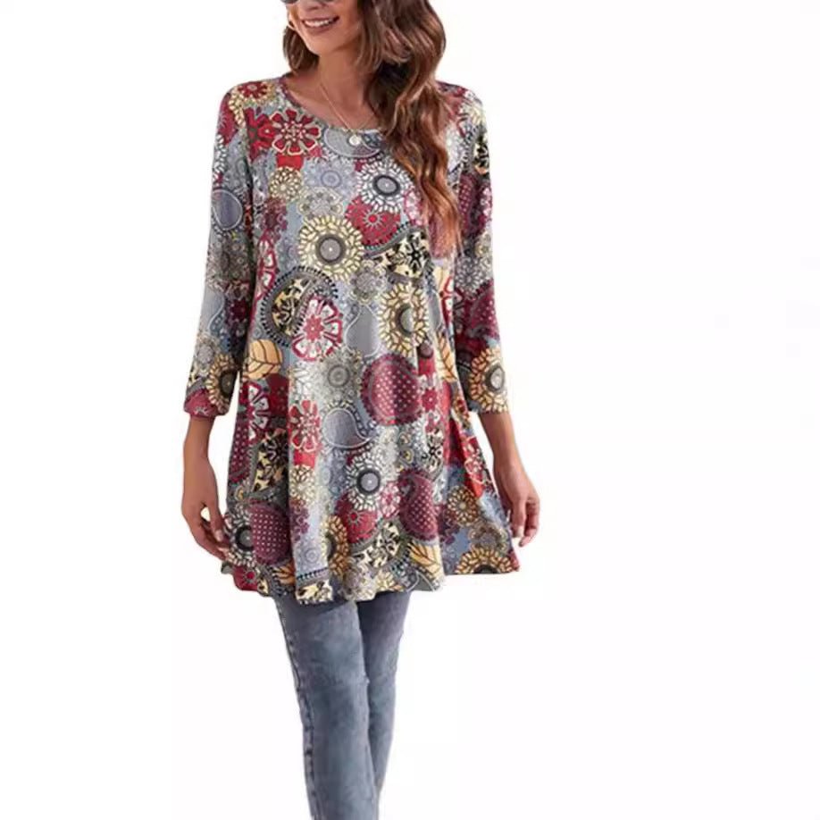 Amelia | Women's Swing Tunic Top | Mandala Print · Eltrendio