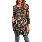 Amelia | Women's Swing Tunic Top | Mandala Print · Eltrendio