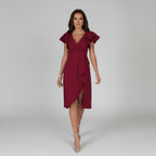 Amelia | Women's V-Neck Wrap Dress | Ruffle Sleeves · Eltrendio