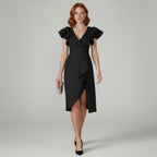 Amelia | Women's V-Neck Wrap Dress | Ruffle Sleeves · Eltrendio