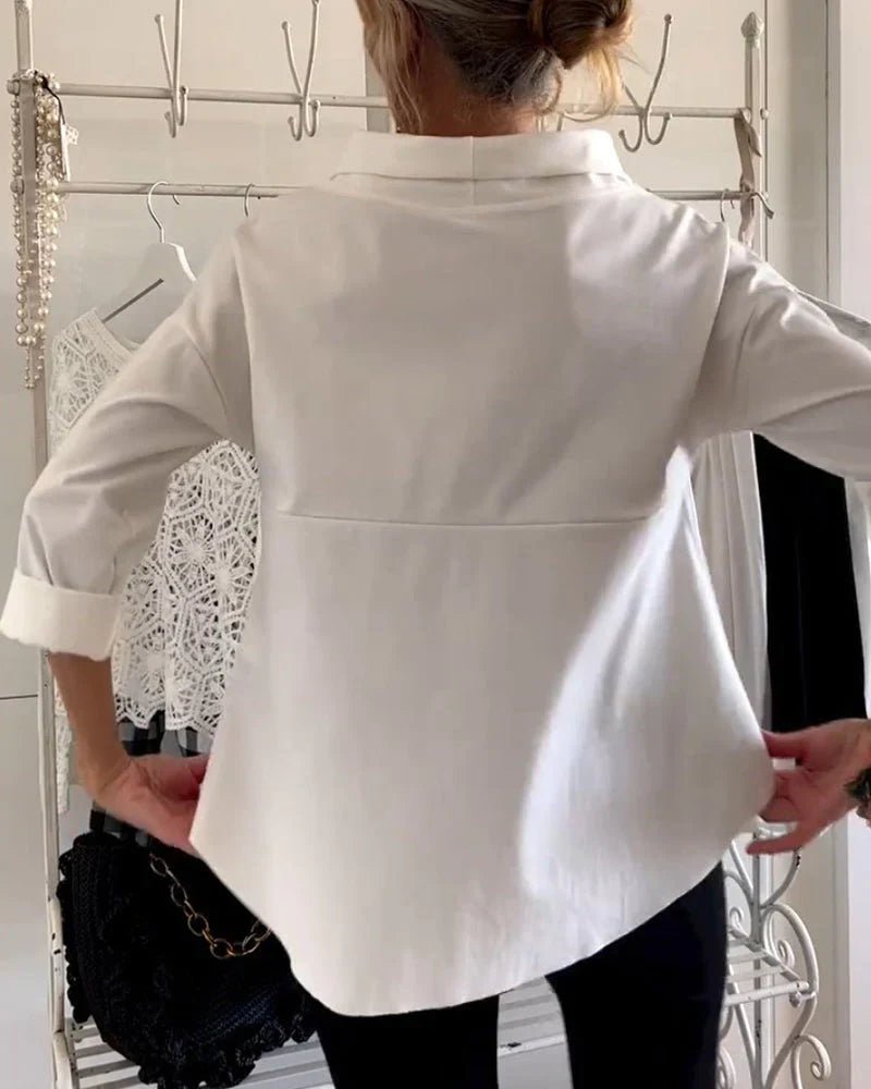 Charlotte | Women's Cowl Neck Top | Three-Quarter Sleeve · Eltrendio