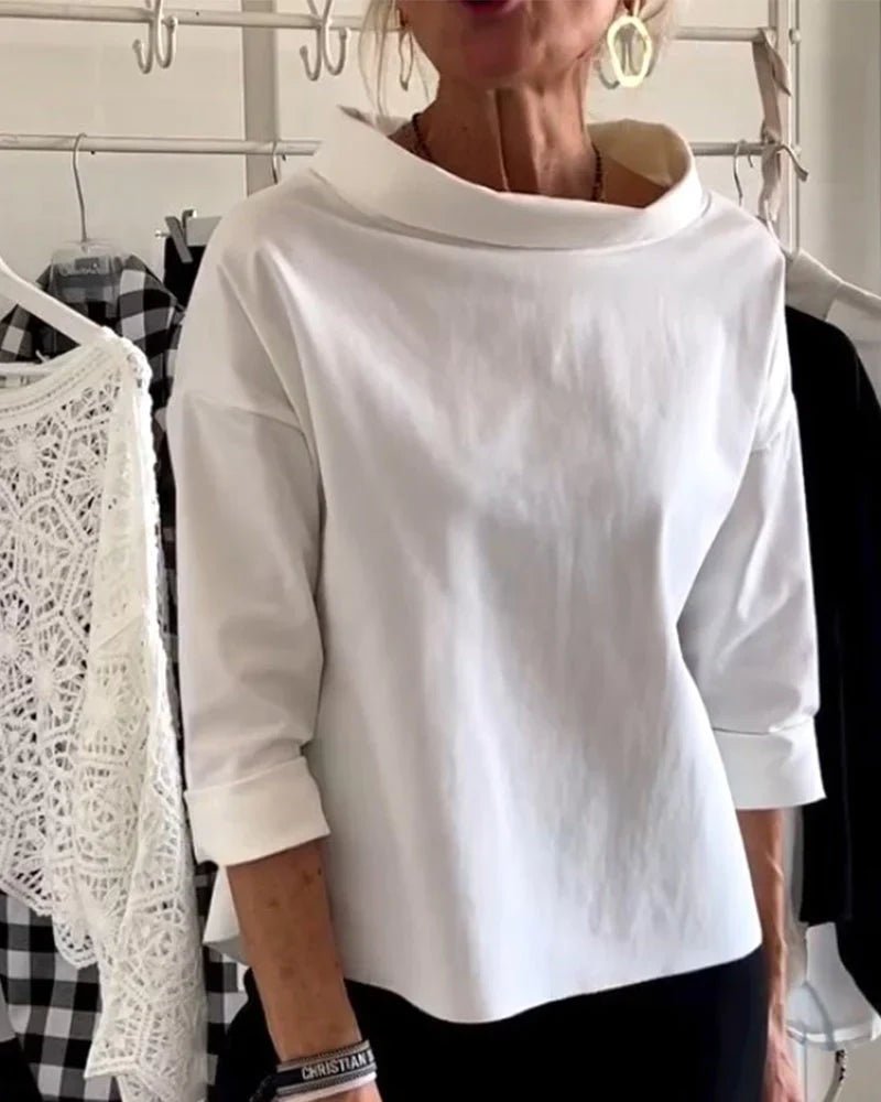 Charlotte | Women's Cowl Neck Top | Three-Quarter Sleeve · Eltrendio