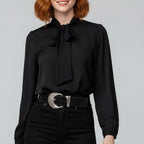 Charlotte | Women's Long-Sleeve Blouse | Bow-Tie Neck · Eltrendio