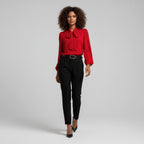 Charlotte | Women's Long-Sleeve Blouse | Bow-Tie Neck · Eltrendio