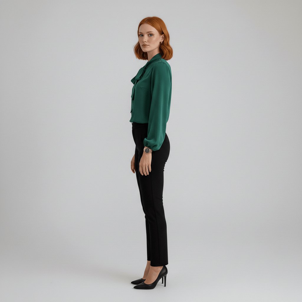 Charlotte | Women's Long-Sleeve Blouse | Bow-Tie Neck · Eltrendio