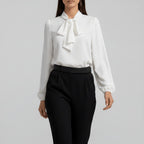 Charlotte | Women's Long-Sleeve Blouse | Bow-Tie Neck · Eltrendio